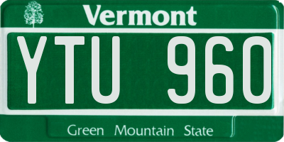 VT license plate YTU960