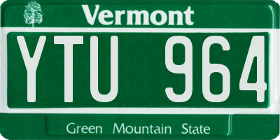 VT license plate YTU964