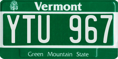 VT license plate YTU967