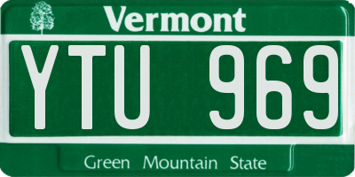 VT license plate YTU969