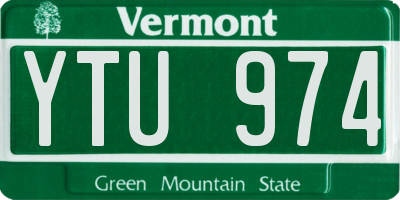VT license plate YTU974