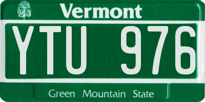 VT license plate YTU976