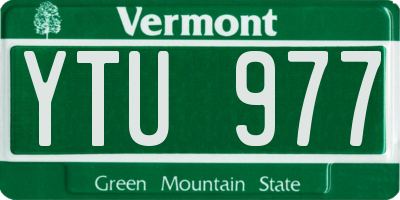 VT license plate YTU977
