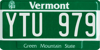VT license plate YTU979