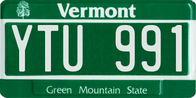 VT license plate YTU991