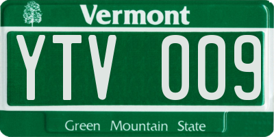 VT license plate YTV009