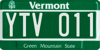 VT license plate YTV011