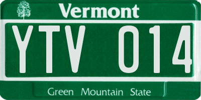 VT license plate YTV014