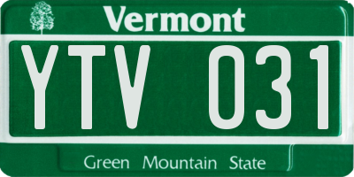 VT license plate YTV031