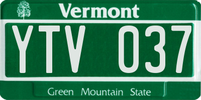 VT license plate YTV037