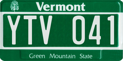 VT license plate YTV041