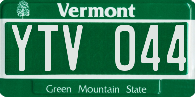 VT license plate YTV044