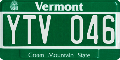 VT license plate YTV046