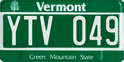 VT license plate YTV049