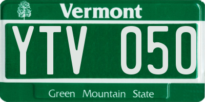 VT license plate YTV050