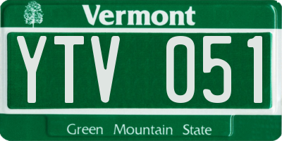VT license plate YTV051
