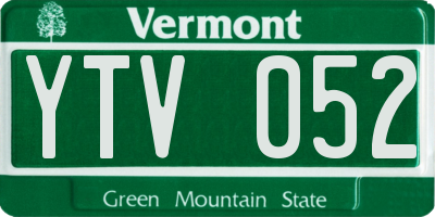VT license plate YTV052