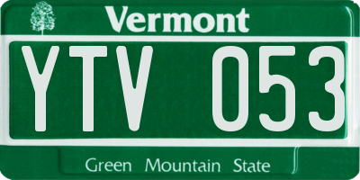 VT license plate YTV053