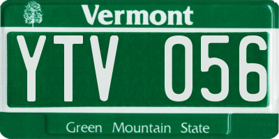 VT license plate YTV056