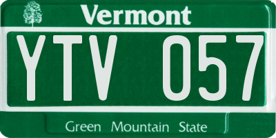VT license plate YTV057