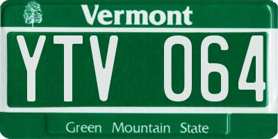 VT license plate YTV064