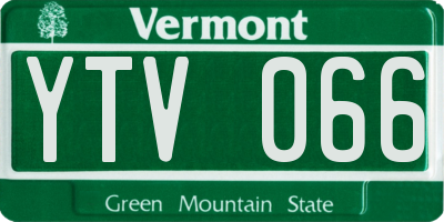 VT license plate YTV066