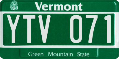 VT license plate YTV071