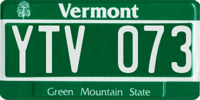 VT license plate YTV073