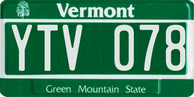 VT license plate YTV078