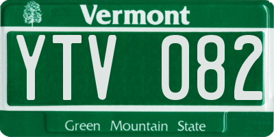 VT license plate YTV082
