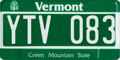 VT license plate YTV083