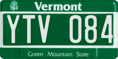 VT license plate YTV084