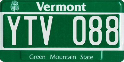 VT license plate YTV088