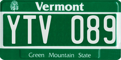 VT license plate YTV089