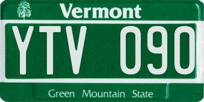 VT license plate YTV090