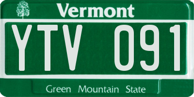VT license plate YTV091