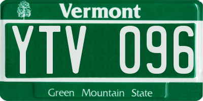 VT license plate YTV096