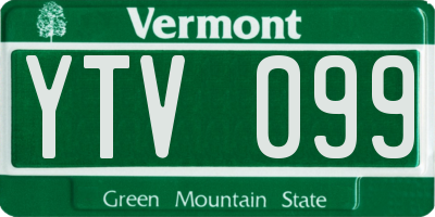 VT license plate YTV099