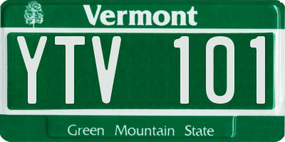 VT license plate YTV101