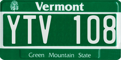 VT license plate YTV108