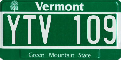 VT license plate YTV109