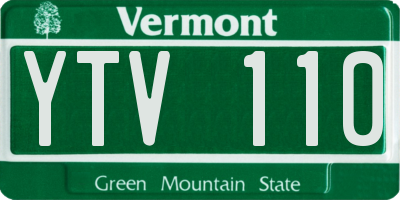 VT license plate YTV110