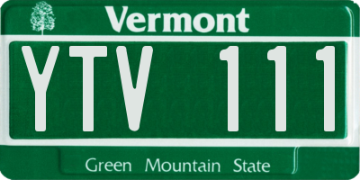 VT license plate YTV111