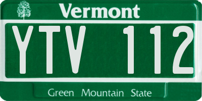 VT license plate YTV112