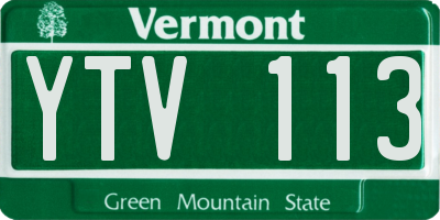 VT license plate YTV113