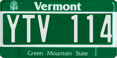 VT license plate YTV114
