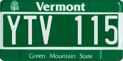 VT license plate YTV115