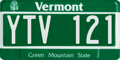VT license plate YTV121