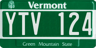 VT license plate YTV124