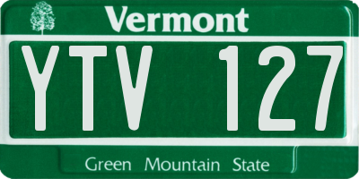 VT license plate YTV127